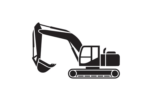 Heavy Equipment Excavator Silhouette Construction Machine Art vector