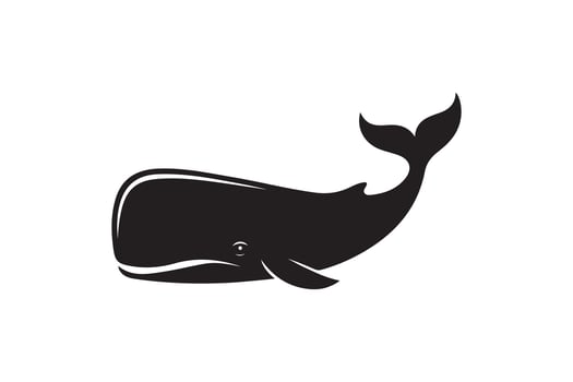 Black Whale Silhouette Marine Animal Graphics vector