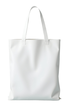 Clean white tote bag for shopping offers simple, versatile use png