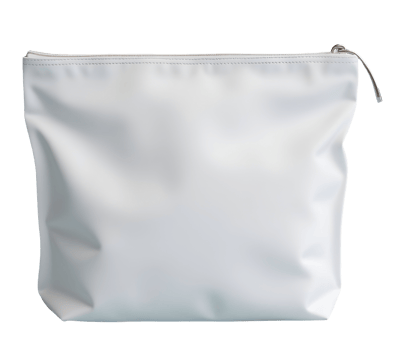 Clean white pouch bag, perfect for storage, travel, or as versatile accessory png