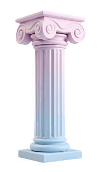 Ionic column classical architecture pastel colors, elegant majestic art design png