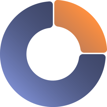a circle with a blue and orange color png