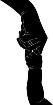 Holding Hands A bond of love and protection between parent and child vector