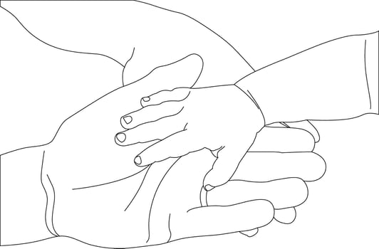 Hand in Hand A Symbol of Family, Support, and Connection vector