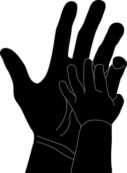Holding Hands A Father's Embrace and a Child's Tender Grip vector