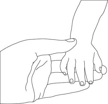 Holding Hands A Symbol of Trust, Guidance, and Support vector