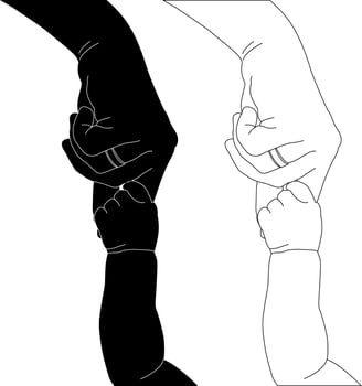 Holding Hands Adult and Child Hand in Hand vector