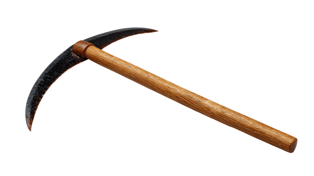 Detailed Pickaxe with Wooden Handle Ideal for Mining, Gardening, and Outdoor Activities on a White Background png