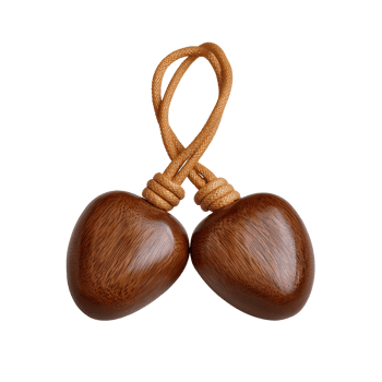 Wooden percussion instruments with woven cords, traditional design for musical play and cultural performance png