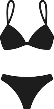 Two-Piece Bikini Silhouette - Minimalist Swimwear Illustration for Summer Fashion vector