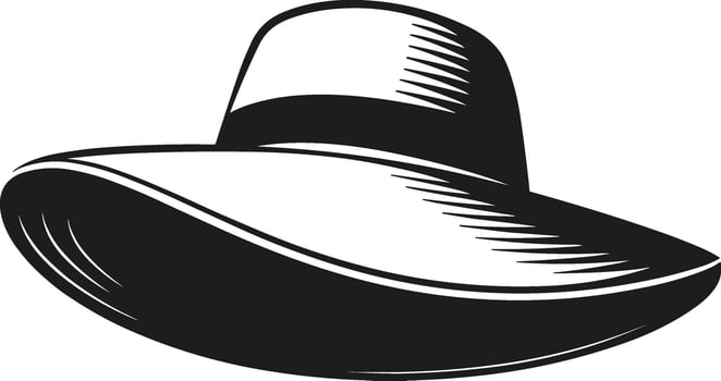 An Elegant Sun Hat Silhouette Illustration vector