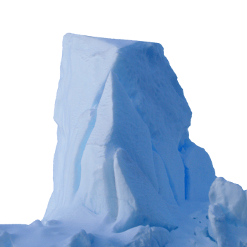 Majestic iceberg isolated on transparent background, a frozen sculpture of nature png