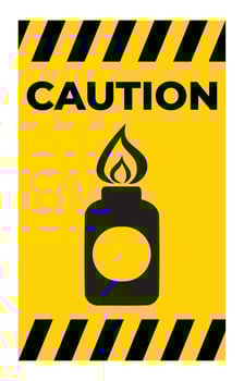 Caution Sign with Liquids Symbol and Warning Message on Yellow Background vector