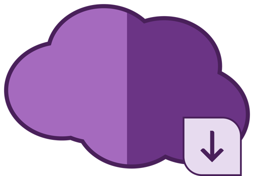 Flat Cloud Download Icon - Minimalist File Transfer and Cloud Storage Symbol png