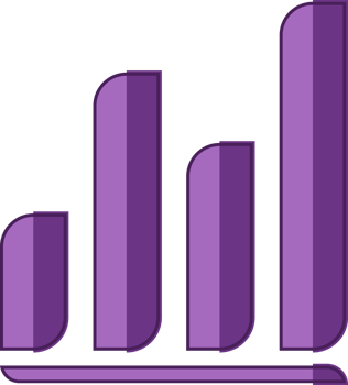 Flat Bar Chart Icon in Purple Gradient - Modern Data Analytics Symbol png