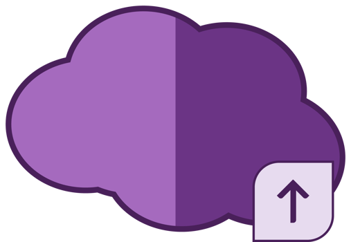 Flat Cloud Upload Icon - Minimalist Data Transfer and Online Storage Symbol png