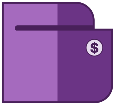 Flat Wallet Icon - Minimalist Money and Payment Symbol png