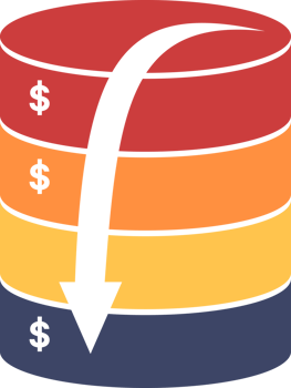 a dollar sign on a stack of data png