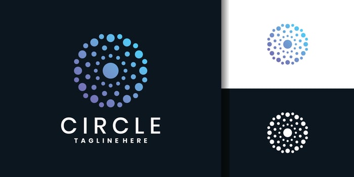 Circle logo designs with abstract dotted vector