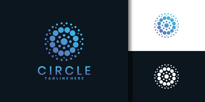 Circle logo design abstract dotted vector