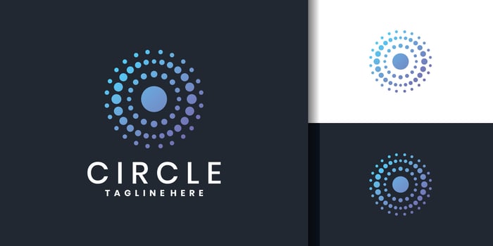Circle logo design with abstract dotted vector