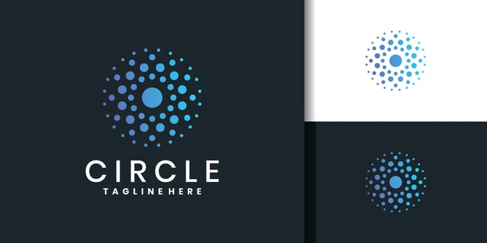 Circle logo designs with abstract dotted concept vector
