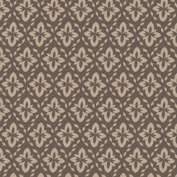 A brown and beige pattern with flowers vector