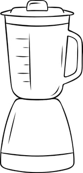 Minimalist blender in hand-drawn line art style. cooking and baking accessories, Monochrome kitchen utensil graphic perfect for packaging, cooking apps, and bakery logos vector