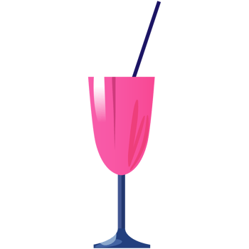 A pink drink with a straw in it png