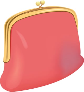Red coin purse saving money finance budgeting economy wealth savings vector