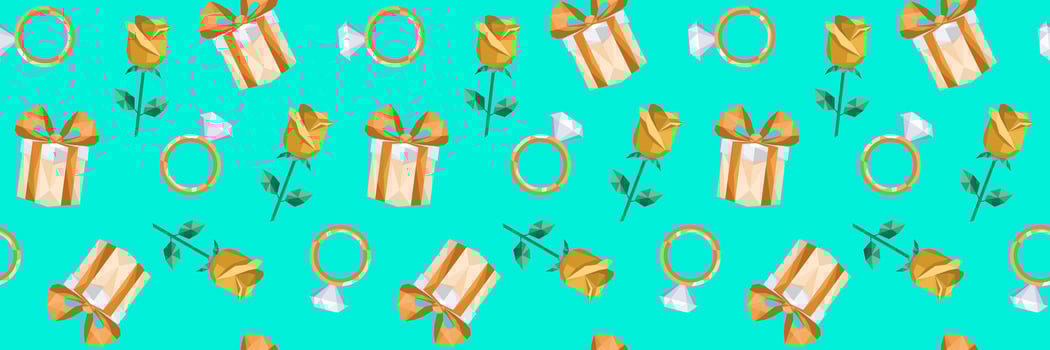 Colorful gifts and flowers pattern vector