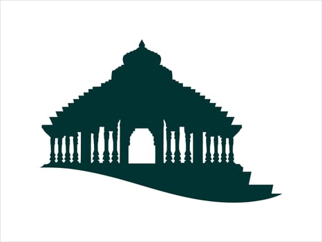 a silhouette of a temple on a white background vector
