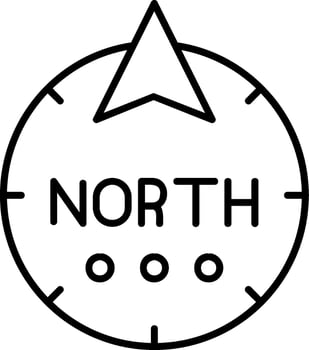 North Outline Style Icon vector