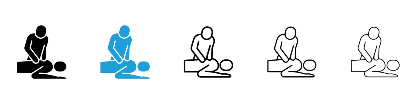 Massage icons design illustrations in black and blue colors for web and ui designs vector