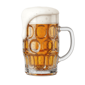 Beer Mug with Foam. 3D beer mug element for Oktoberfest, pub branding, party posters, social media, and celebration designs. png