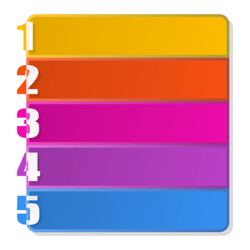 Infographic design with square infographic template design and 5 options or steps. png