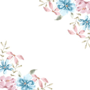 Vintage Loose Watercolor Flower Border png