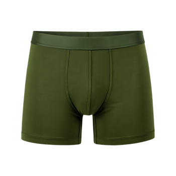 Olive green mens boxer briefs with dark waistband image png