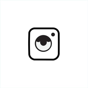 Minimal Eye Camera Icon Modern Vision Monitoring and App Symbol Design vector