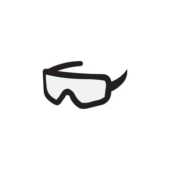 Safety Goggles Icon Minimal Protective Eyewear for Industrial, Medical, and Sports Use vector