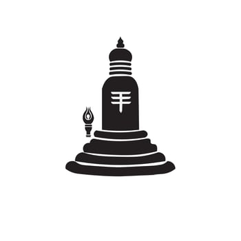 Black Shiva Lingam Sacred Hindu Shivling Illustration with Flame for Spiritual Design vector