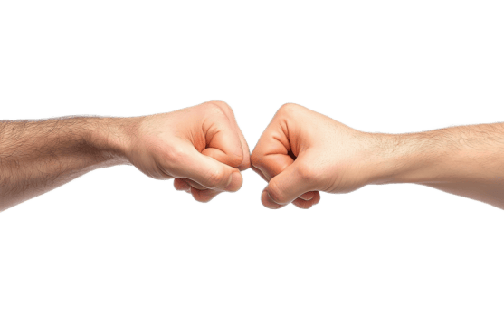 Two fists bump together in a gesture of friendship png