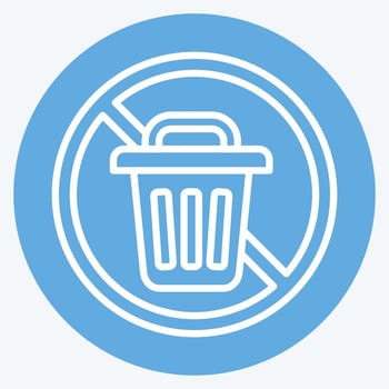 Icon Zero Waste. related to Waste symbol. blue eyes style. design editable vector