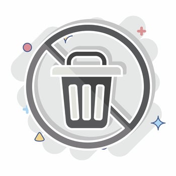 Icon Zero Waste. related to Waste symbol. comic style. design editable vector