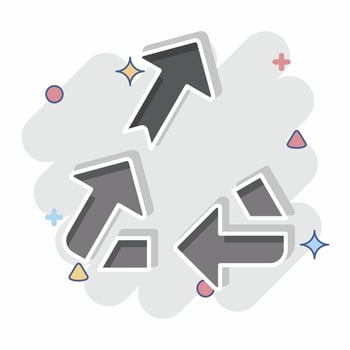 Icon Upcycling. related to Waste symbol. comic style. design editable vector