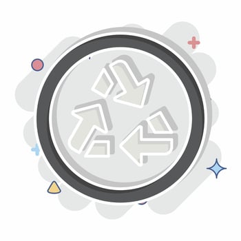 Icon Recycling. related to Waste symbol. comic style. design editable vector