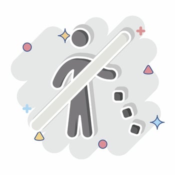 Icon No Littering. related to Waste symbol. comic style. design editable vector