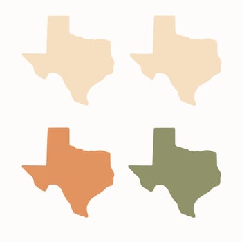 Minimalist Pastel Colored Texas Map Shapes Graphic Element Illustration vector