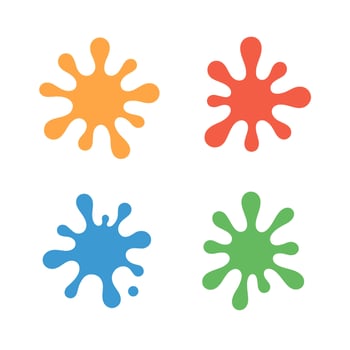 Colorful Flat Design Splatter Shape Graphic Resource Art Illustration Element vector