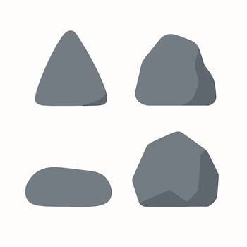 Flat Design Various Shapes Stone Collection Illustration Isolated on White vector